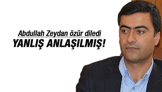 HDP'li Zeydan özür diledi